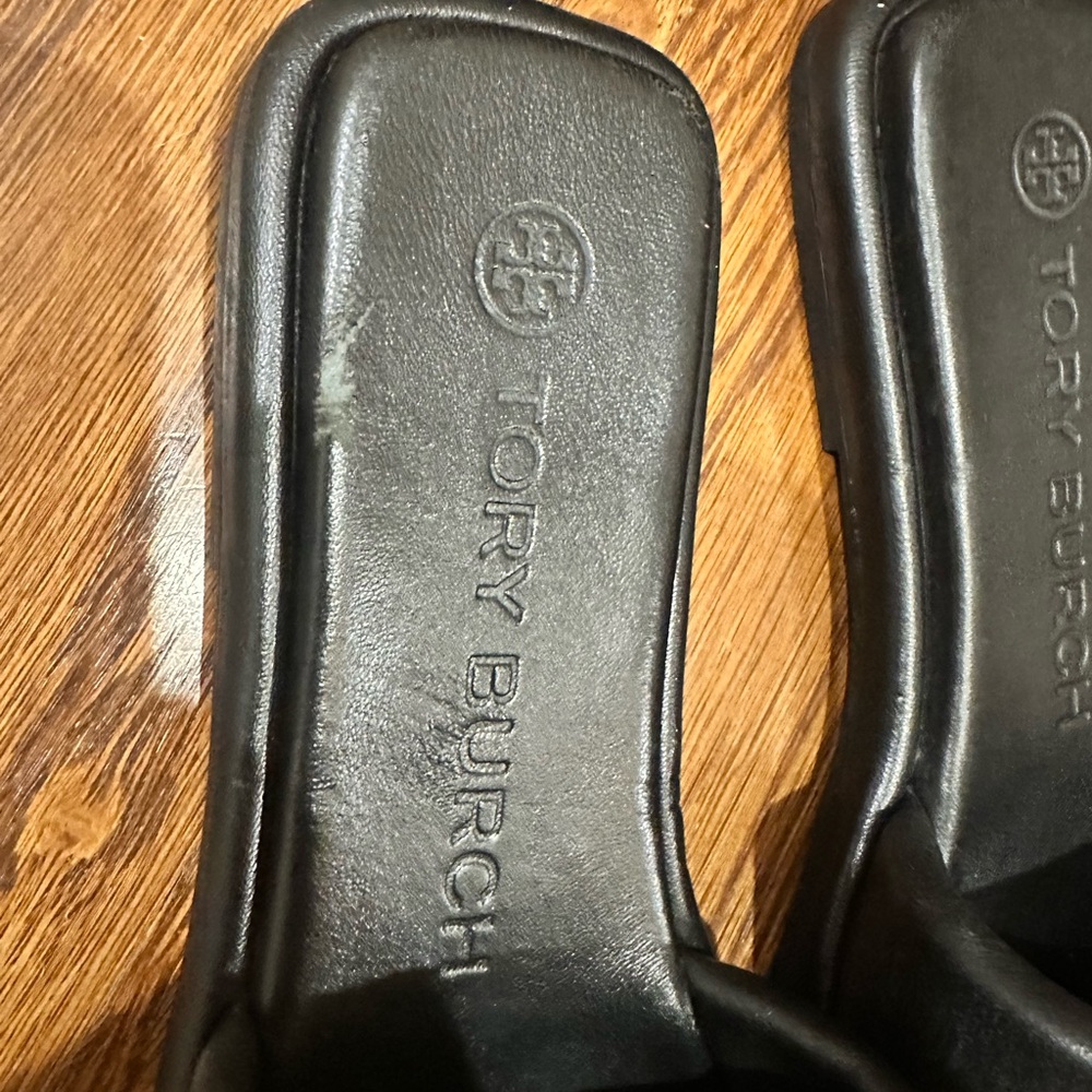Tory Burch Black Leather Sport Slides - Picture 8 of 8